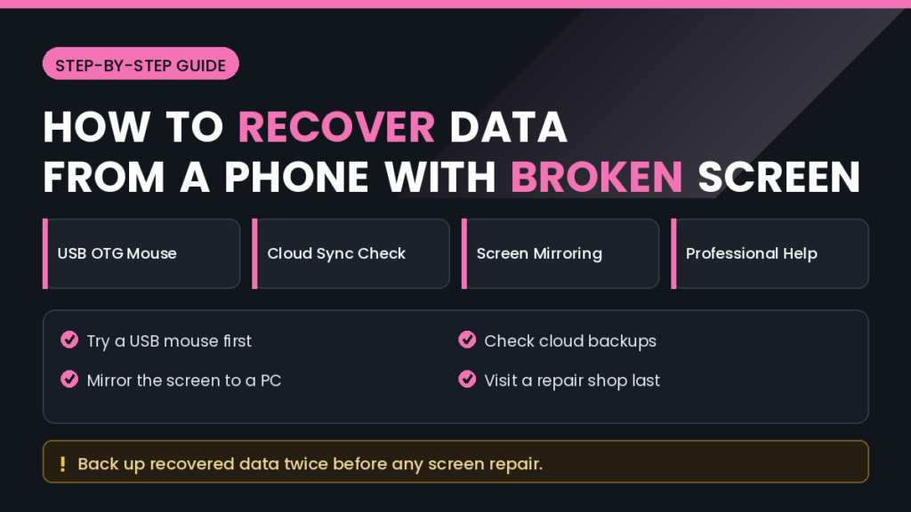 How to recover data from a phone with a broken screen using OTG mouse